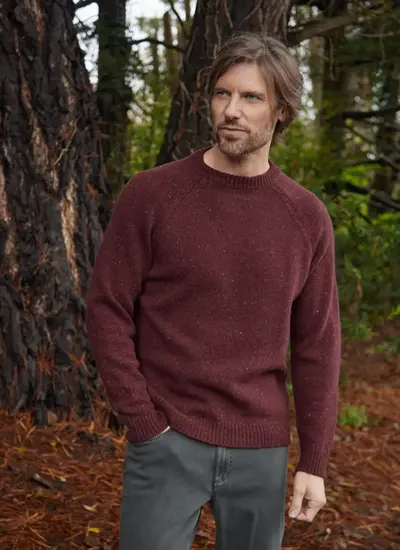 Aidan Wool Cashmere Tweed Crew